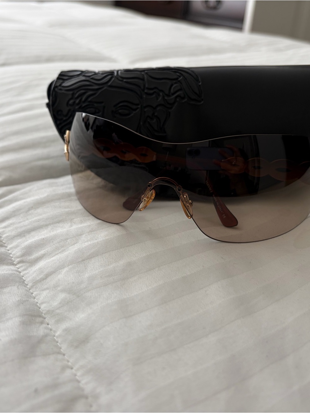 Versace Brown Gradient Shield Sunglasses - Picture 8 of 9